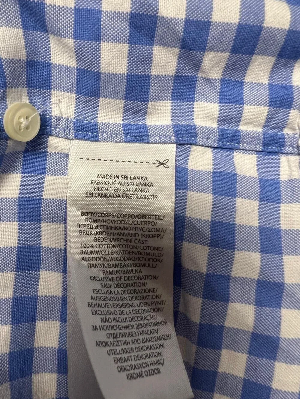 Polo Ralph Lauren Button-Up Shirt Blue Gingham Cotton 2XLT